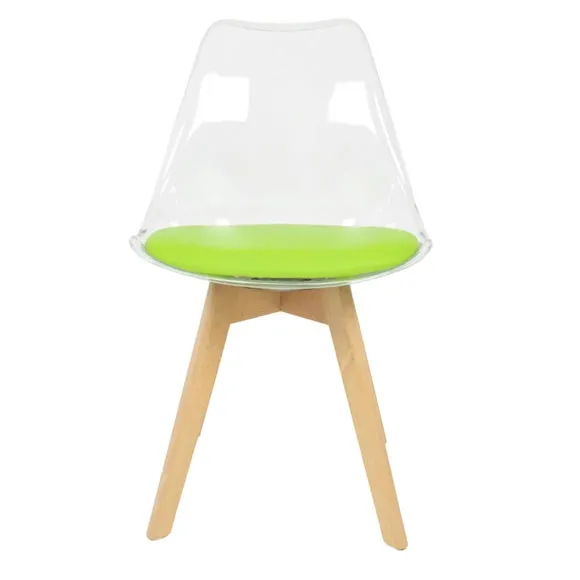Fusion Living Soho Clear Plastic Dining Chair with Squared Legs 3