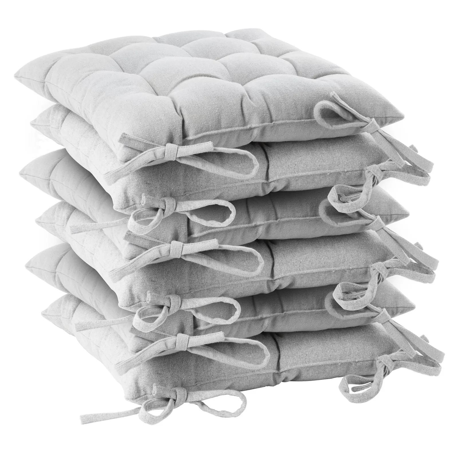 Harbour Housewares Square Garden Chair Seat Cushions Pack of 6 in Grey
