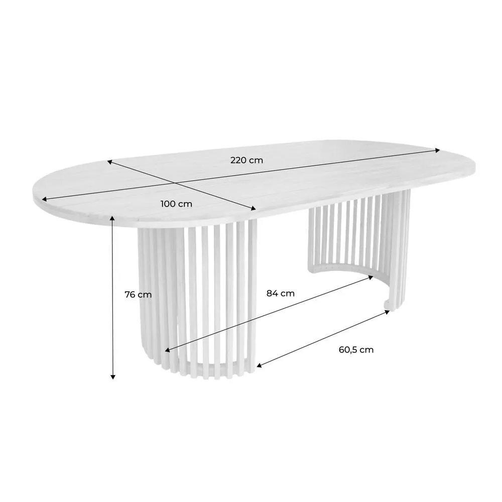 sweeek Garden table acacia wood seats 6 in Beige 5