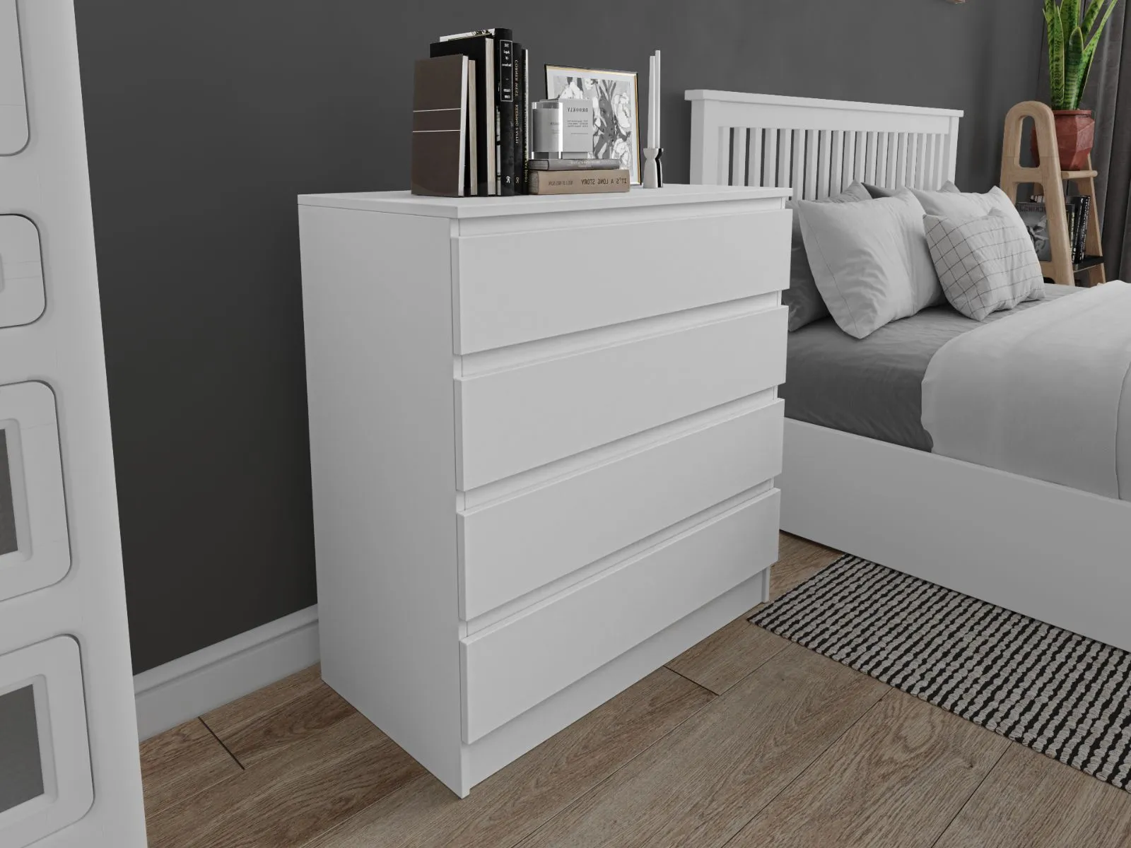 Flair Toivo Chest Of 4 Drawers in White 2