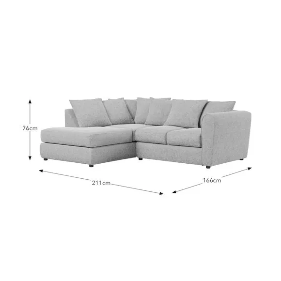 Blake Curved Arm Chunky Chenille Corner Chaise Sofa 6