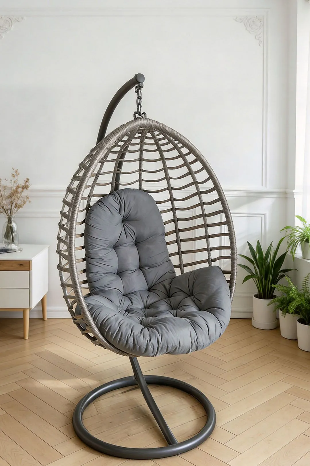 Living and Home 95*75*55cm Swing Chair Pad Garden Seat Cushion in Grey