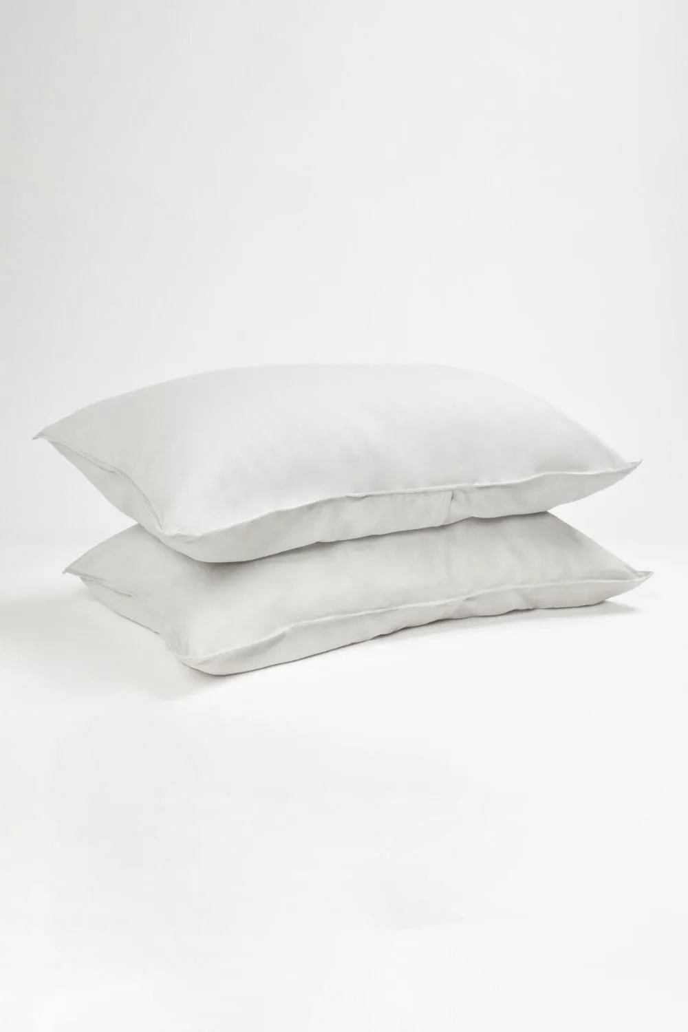 Panda Bamboo & French Linen Pillowcases (2-Pack) Silver Lining Grey, Silver 2