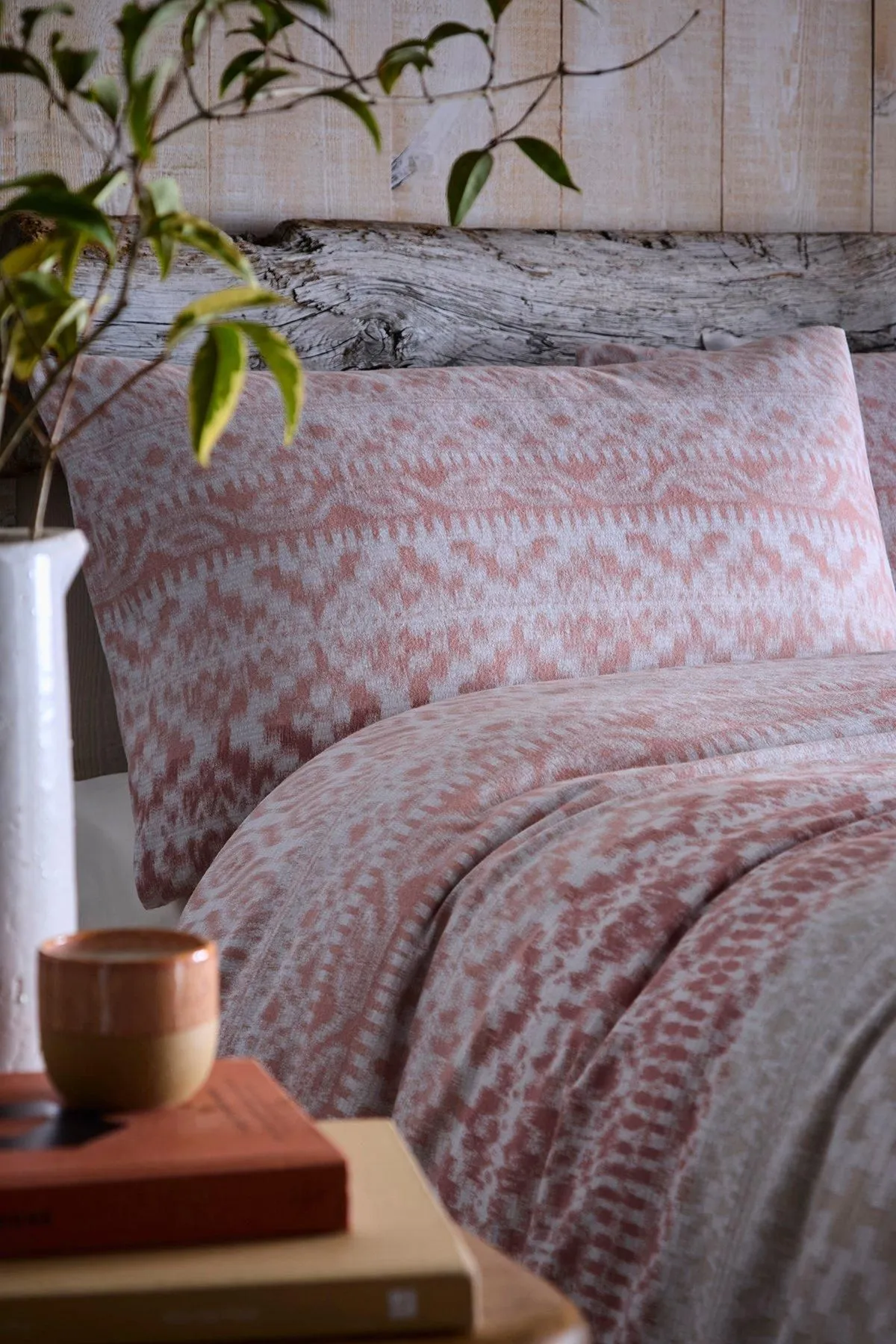 Appletree 'Bergen' 100% Brushed Cotton Duvet Cover Set in Terracotta 2