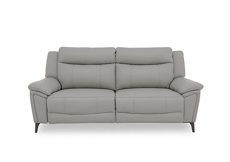 Panache Leather 3 Seater Power Recliner Sofa with Power Headrests - Lead Grey