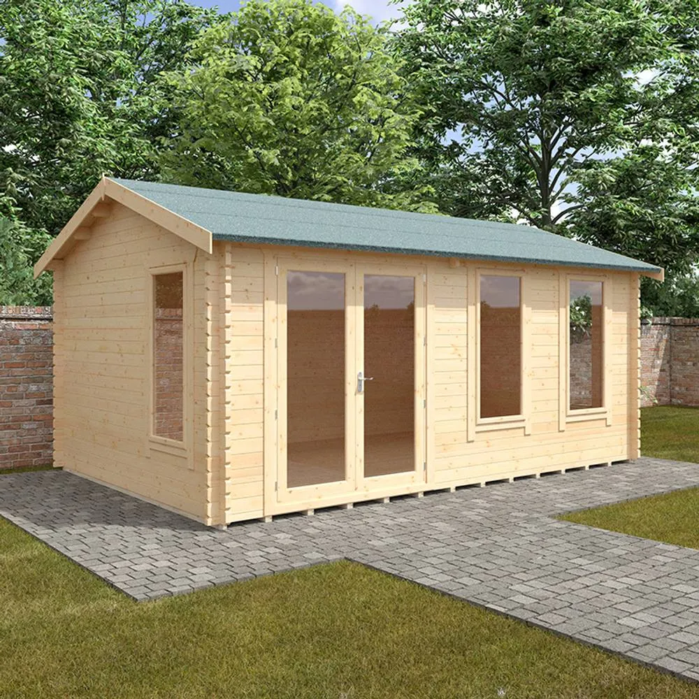 Buttercup Farm 18x12 The Sherborne 44mm Cabin - L535 x W355 x H282.9 cm in Natural 2
