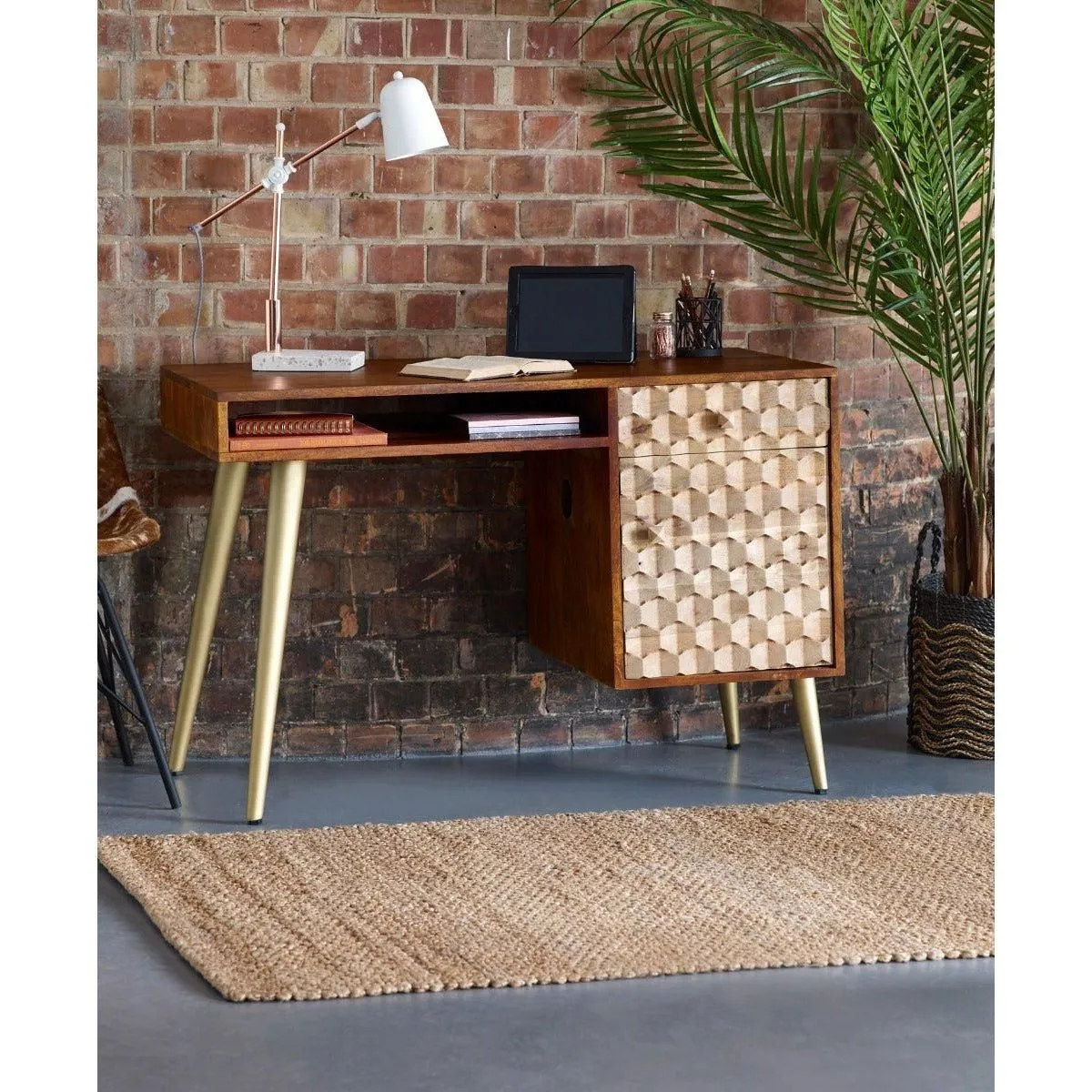 IH Design Koda Retro Desk in Brown
