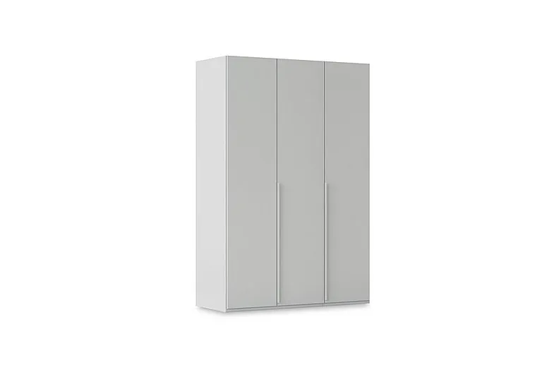 Haven 151cm 3 Door Hinged Wardrobe with Décor Doors - Silk Grey/Silk Grey Front