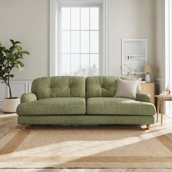 Martha Slub Faux Linen 4 Seater Sofa 1