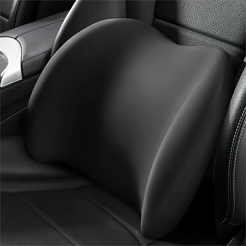 VOGREX Memory Foam Lumbar Support Back Cushion Office Car Seat Pillow in Black