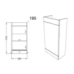 Wickes Malmo Reed Green Freestanding J Pull Vanity Unit & Basin - 400mm 2
