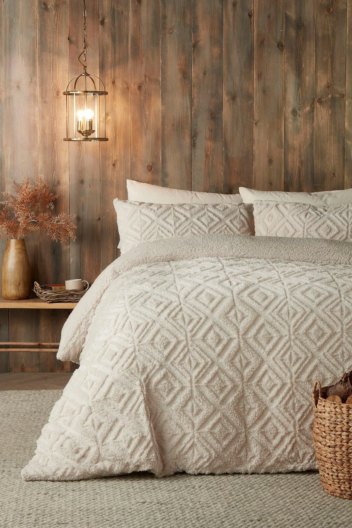 Fusion 'Geo Fleece' Fleece & Sherpa Duvet Cover Set in Natural