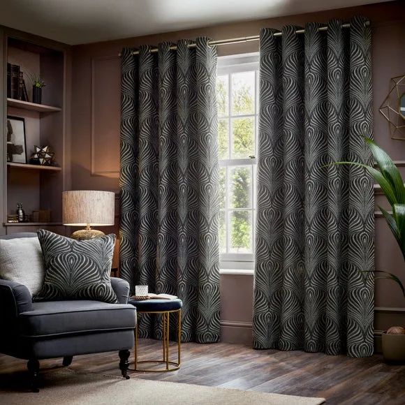 Gatsby Black Eyelet Curtains 2