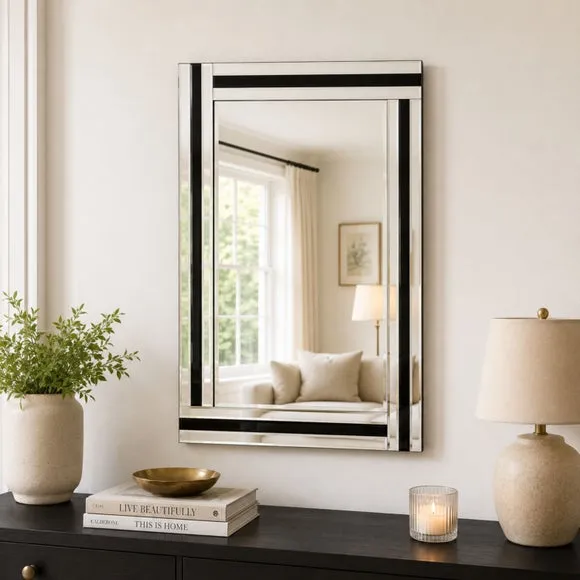 Westbury Abstract Rectangle Full Length Wall Mirror 1