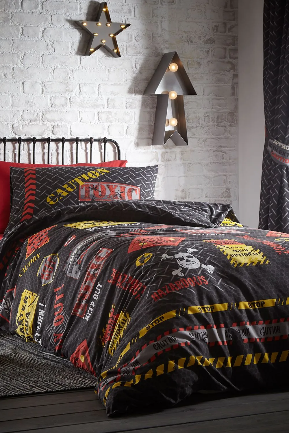 Portfolio Home Toxic Glow in the Dark Duvet Cover Set in Black