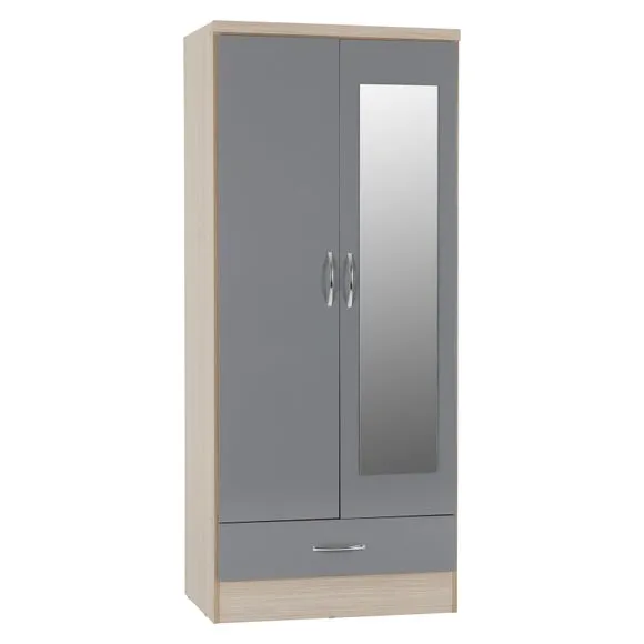 Nevada Double 1 Drawer Wardrobe 2