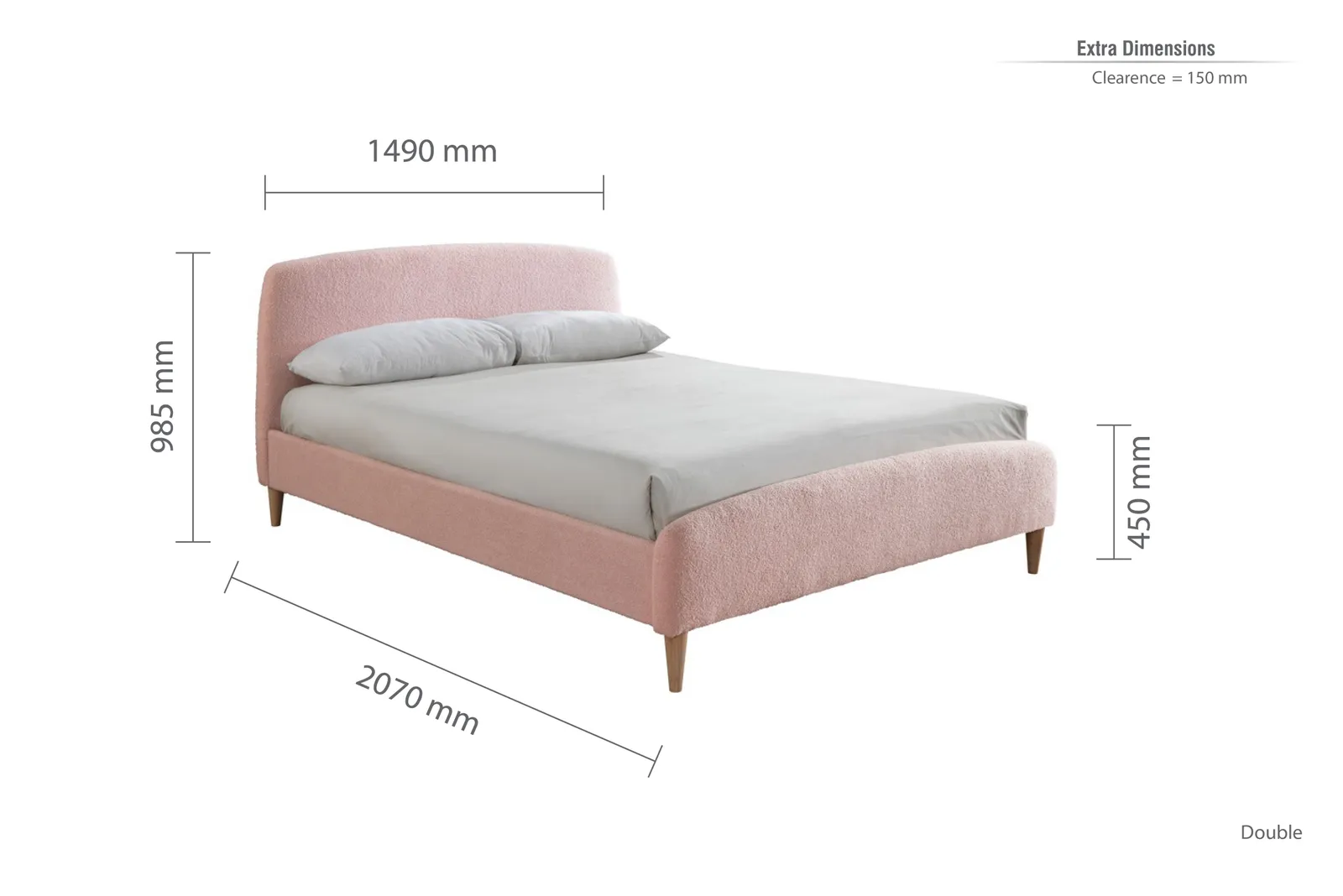 Birlea Otley Bed in Dusty Pink 6