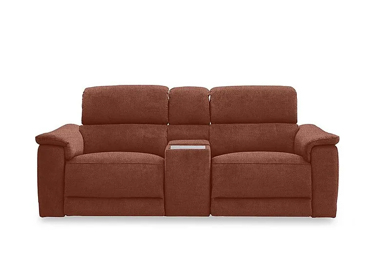 Genius Fabric 2 Seater Power Recliner Media Sofa with Power Headrest, Power Lumbar and Heated Seats
