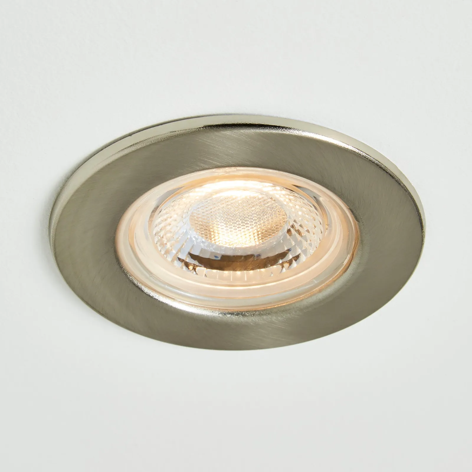 Basics 1 Light Integrated LED Satin Nickel Recess Light Silver