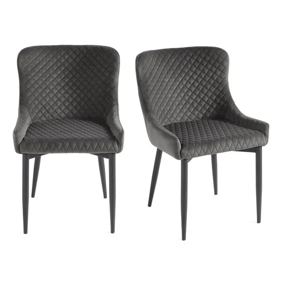Montreal Set of 2 Dining Chairs, Velvet 5