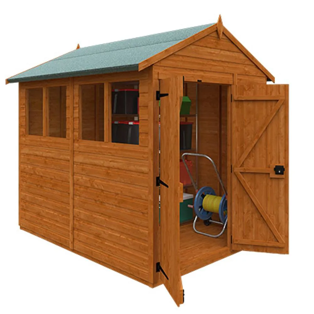 Buttercup Farm 8x6 Flex Apex Double Door 12mm Flex - L238.8 x W175 x H213.5 cm in Burnt Orange 2