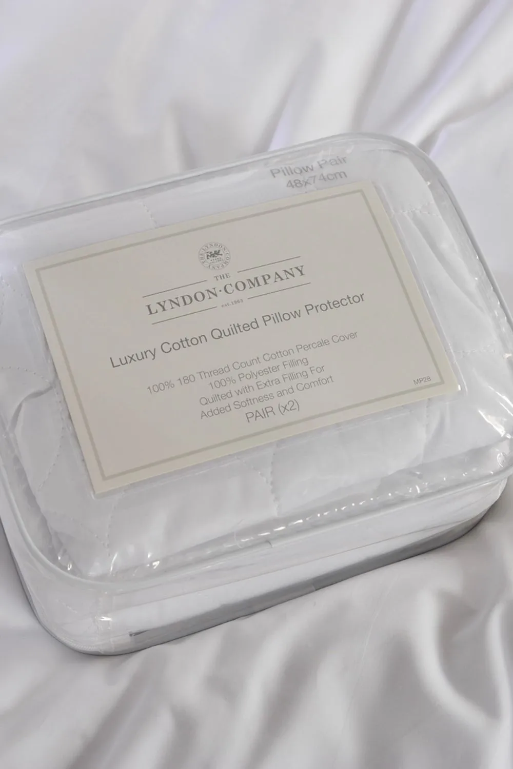 The Lyndon Company Luxury Cotton Quilted Pillow Protector | Deyongs 1846 in White 2
