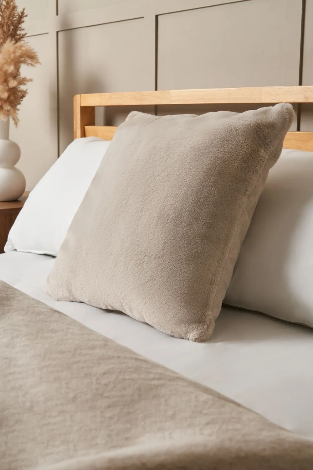 BHS Faux Fur Cushion in Natural 1