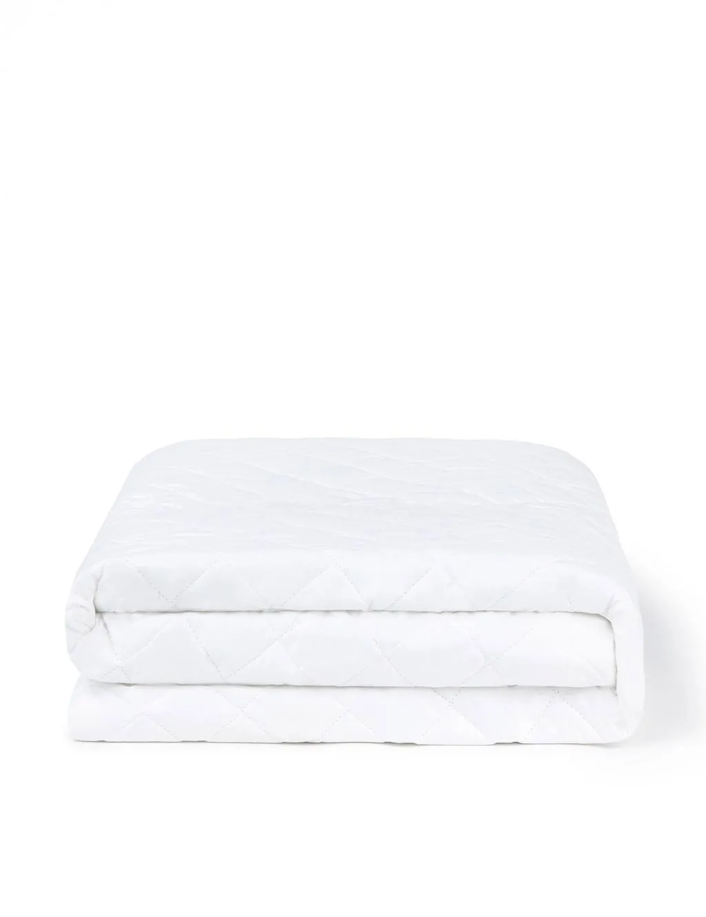 Bedfolk Pure Cotton Quilted Mattress Protector White