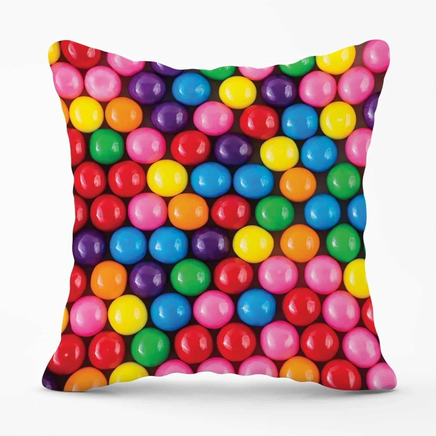 Warren Reed - Designer Brightly Colored Gum Balls Outdoor Cushion in Pink