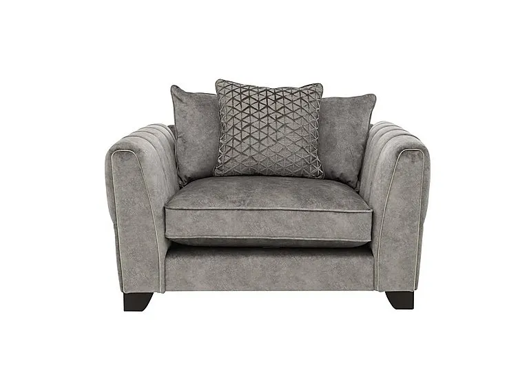 Mariah Scatter Back Fabric Snuggler Chair - Dapple Silver