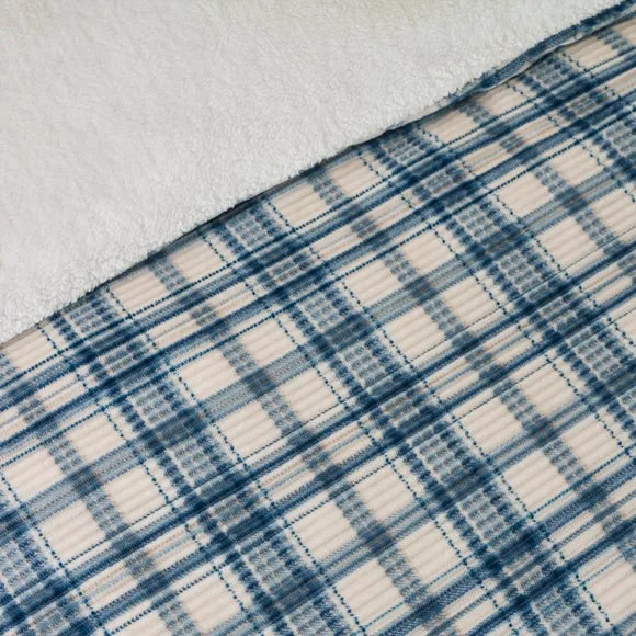 Catherine Lansfield Cosy Ribbed Check Duvet Cover & Pillowcase Set 2