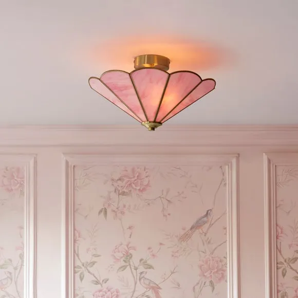 Colette Mid Century 2 Light Flush Ceiling Light 1