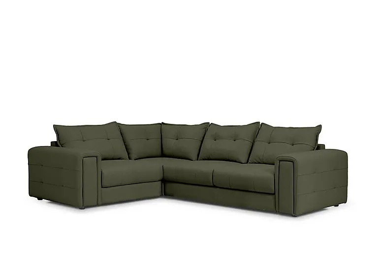Goliath Leather Left Hand Facing Corner Sofa with Storage Drawers