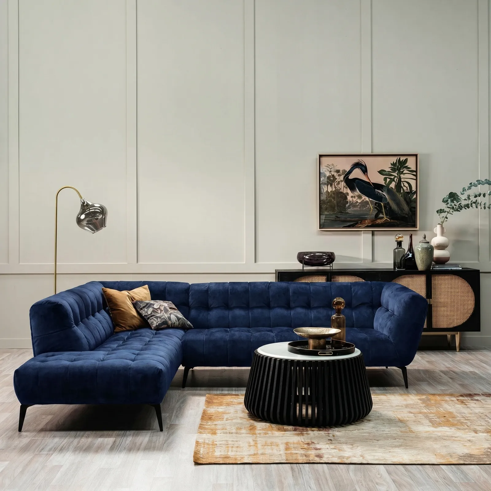 Azalea Corner Group Chaise Left Sofa, Navy | Barker & Stonehouse 2