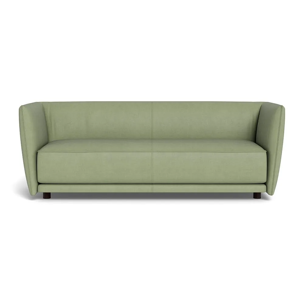 Heal's Valley 3 Seater Sofa Siena Cotton Pistachio Walnut Stained Feet