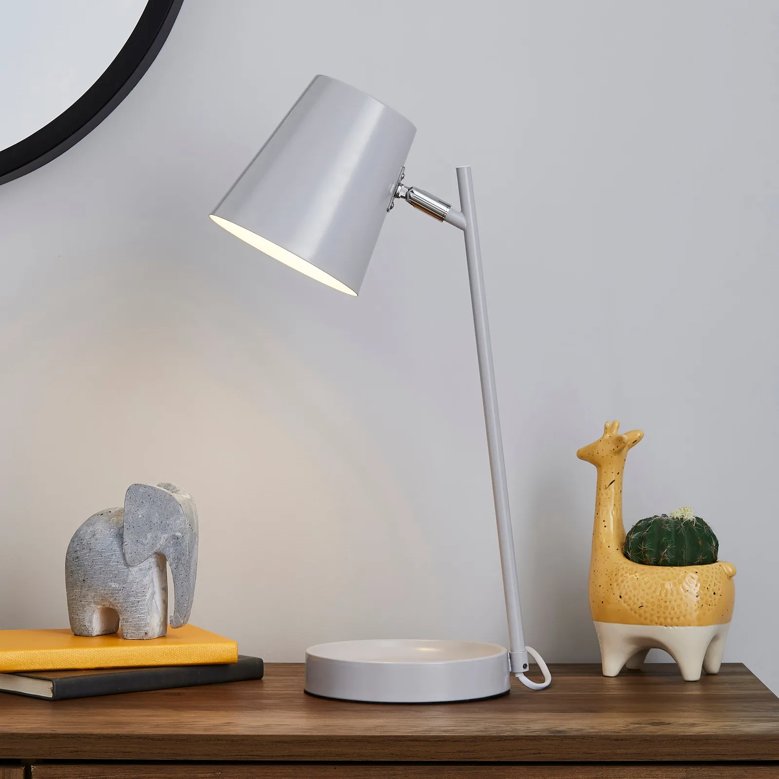 Cisco Modern Trinket Tray Task Lamp Grey