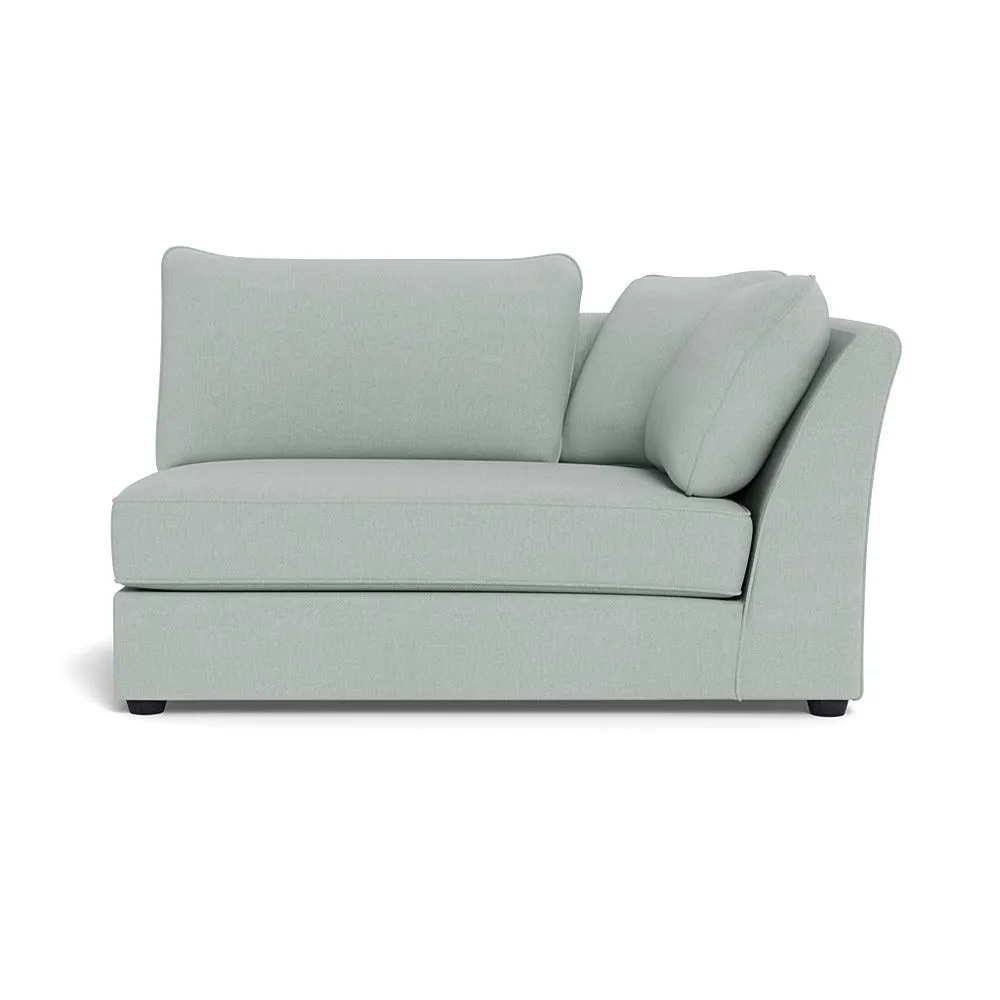 Heal's Tailor Large Curved Right Hand Facing Corner Unit Brushed Cotton Oat Black Feet