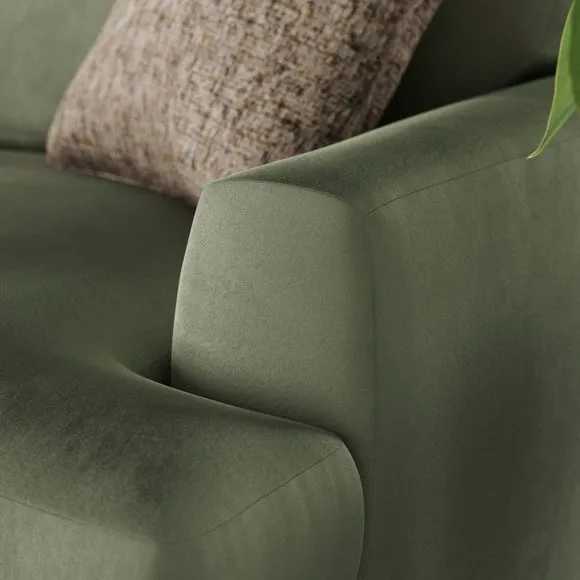Lawson Matte Plush Velvet Corner Chaise Sofa 5