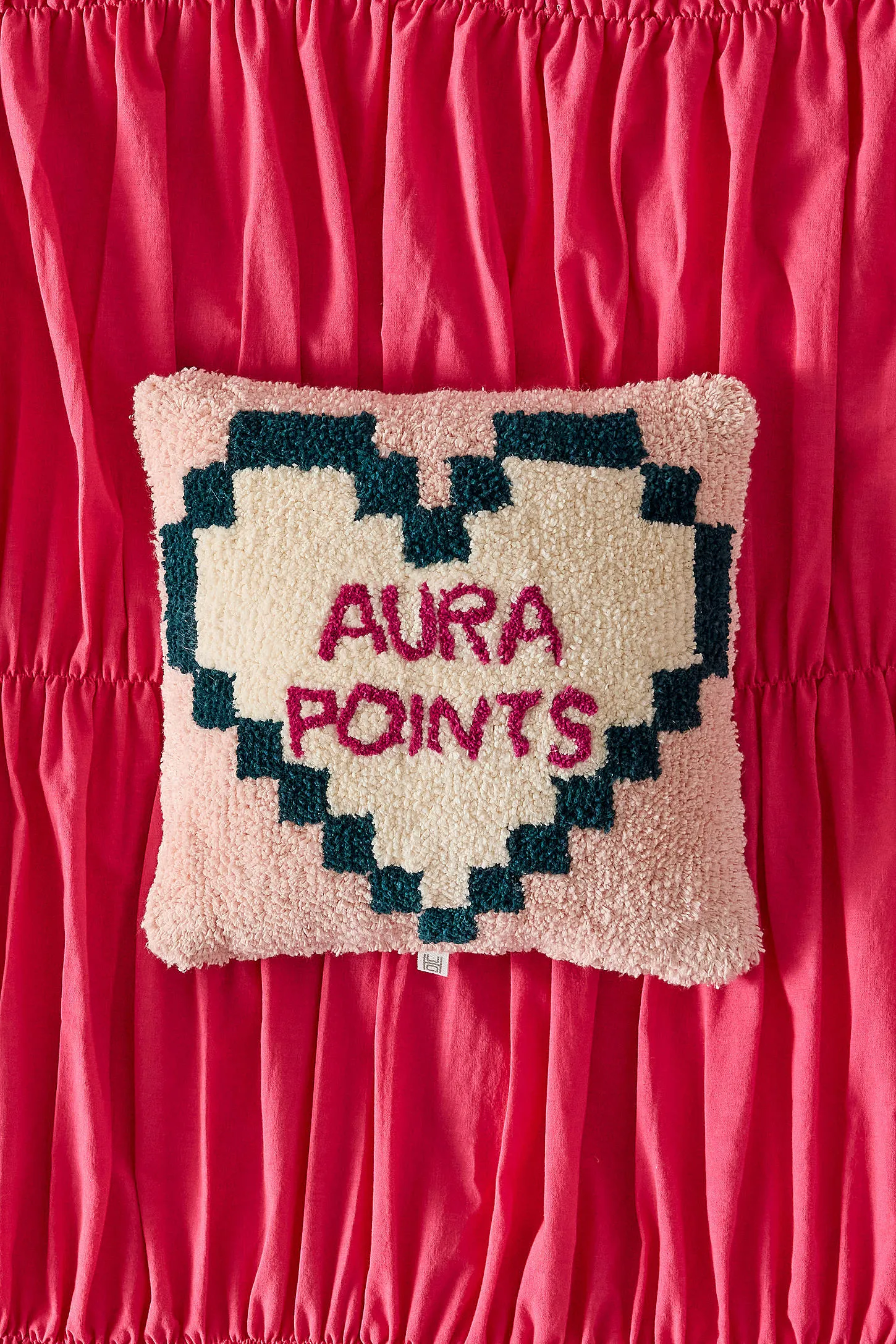 Aura Points Mini Tufted Cushion - Pink