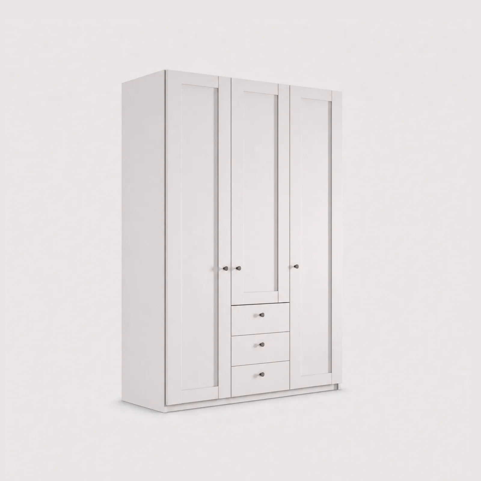 Varese 3 Door/3 Drawer Wardrobe W150Cm, White | Barker & Stonehouse