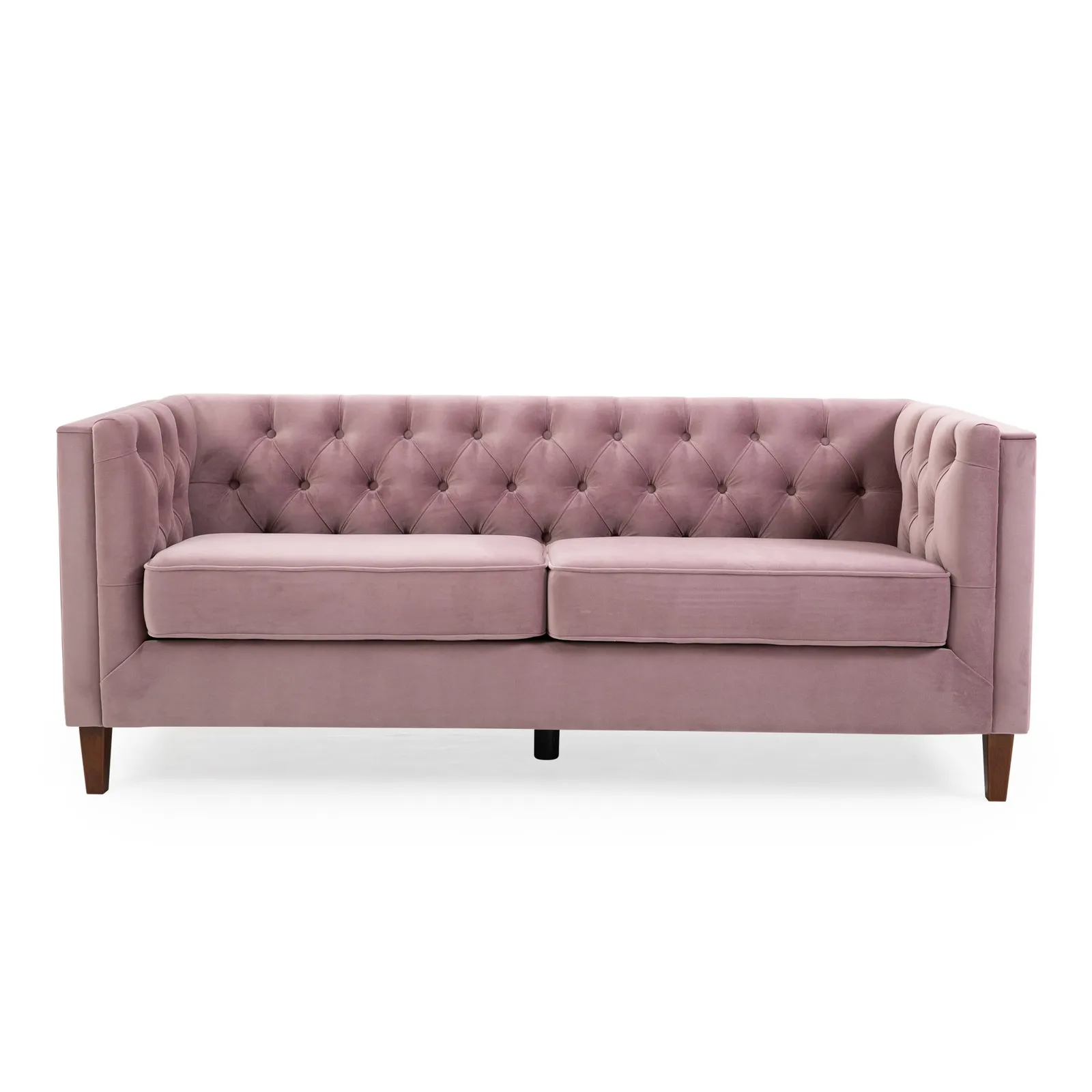 Isabel Velvet Chesterfield 3 Seater Sofa Blush
