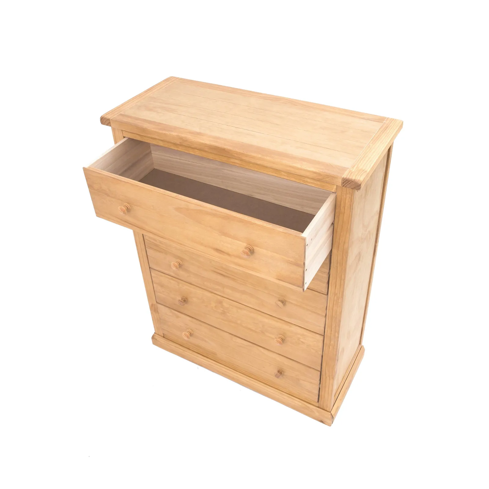 Cabinet Bits Lucca 5 Drawer Chest of Drawers Wood Knob in Light Brown 4
