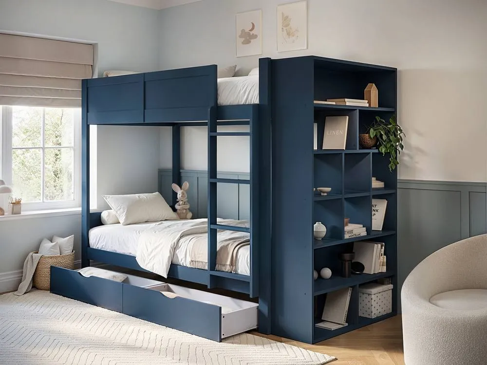 Flair Ruby Wooden Bunk Bed with Storage in Blue 2