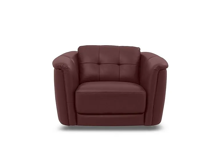 Monarch Leather Cuddler Chair - Montana Ruby