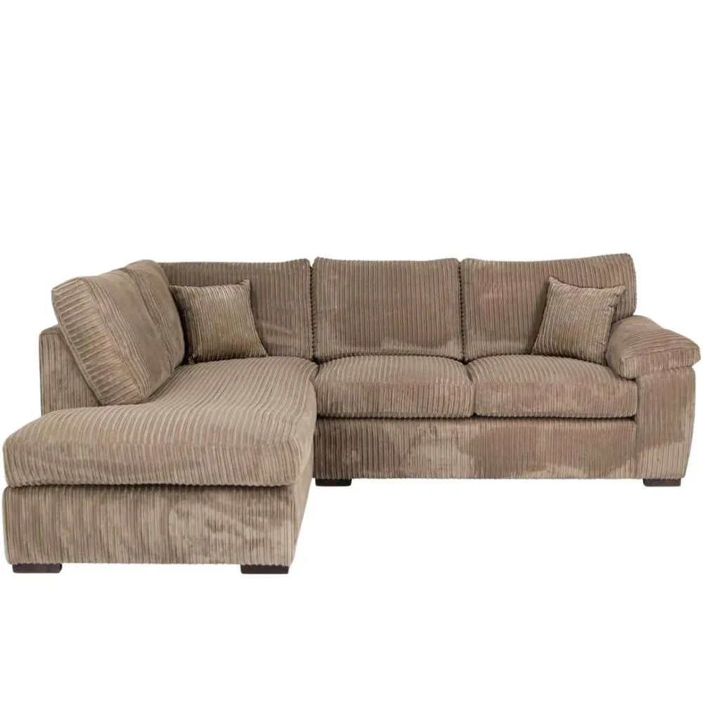 Bliss Furniture Jumbo Cord L Shape 4 Seater Left Hand Corner Sofa in Beige