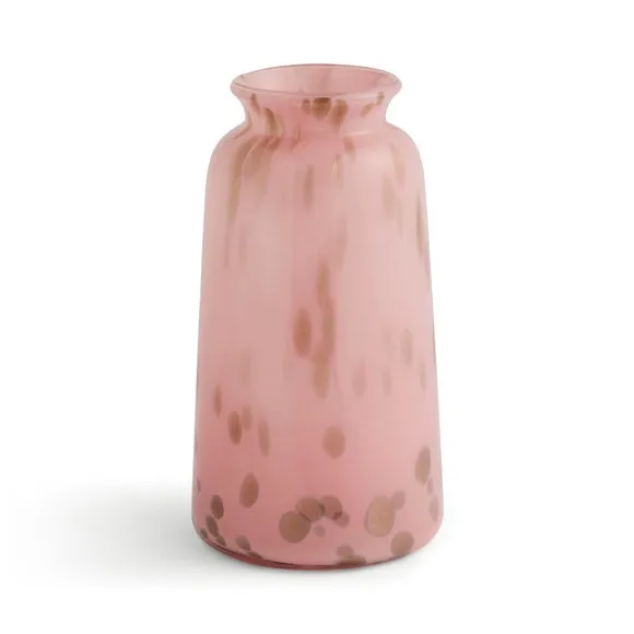 Pink & Gold Speckled Glass Vase 3