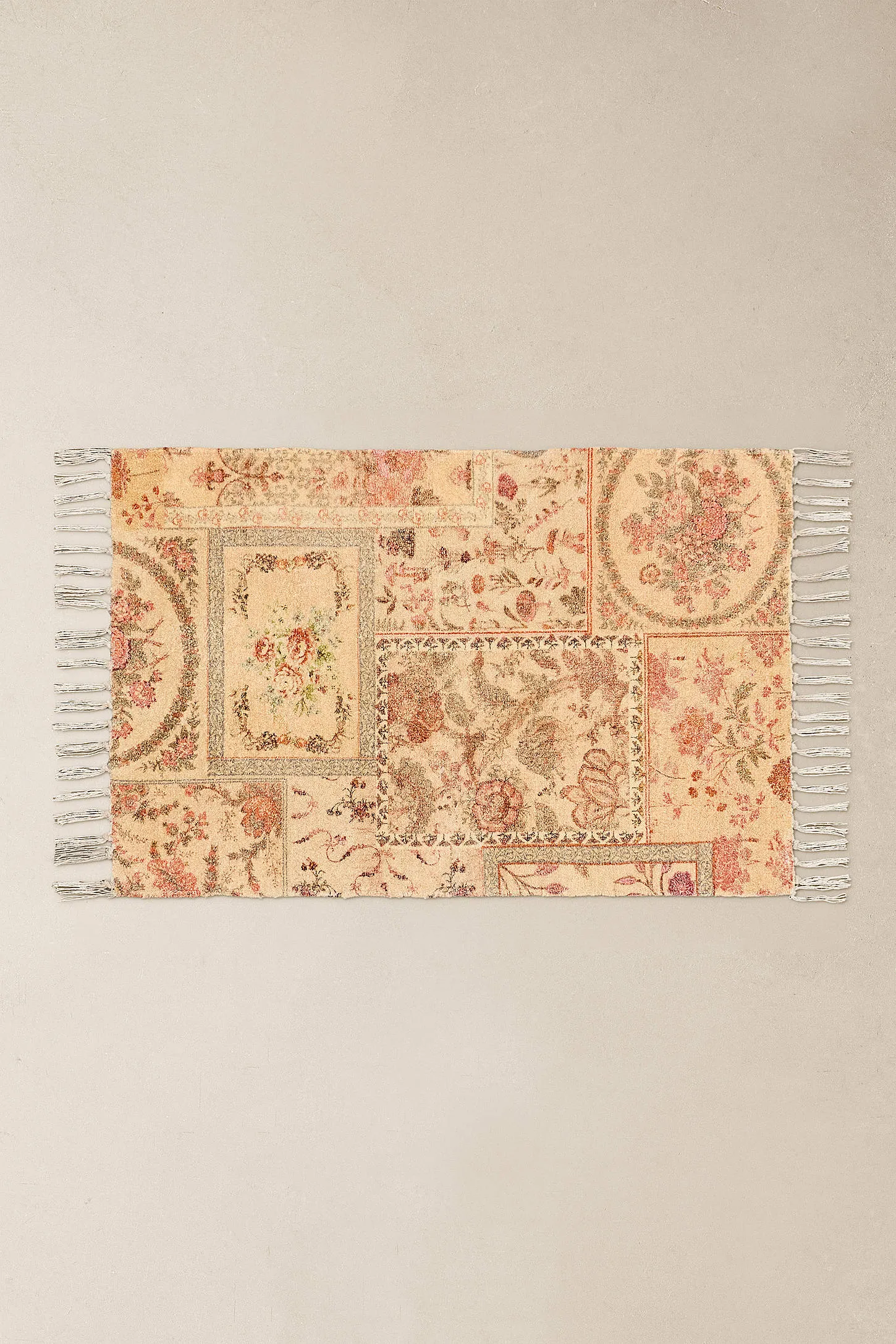 Patchwork Antique 2x3ft / 60x90cm Rug - Pink