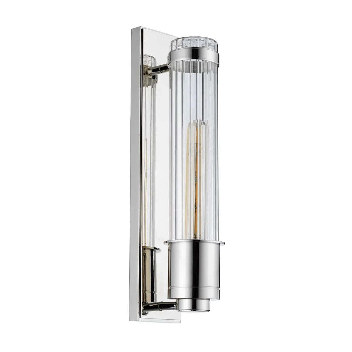 Netlighting Wellington 1 Light Wall Light Polished Chrome IP44 in Grey 2