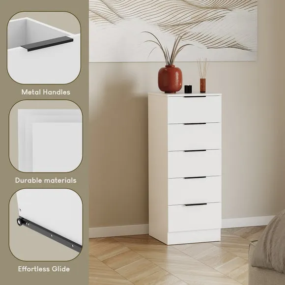 Hayes 5 Drawer Narrow Chest 3