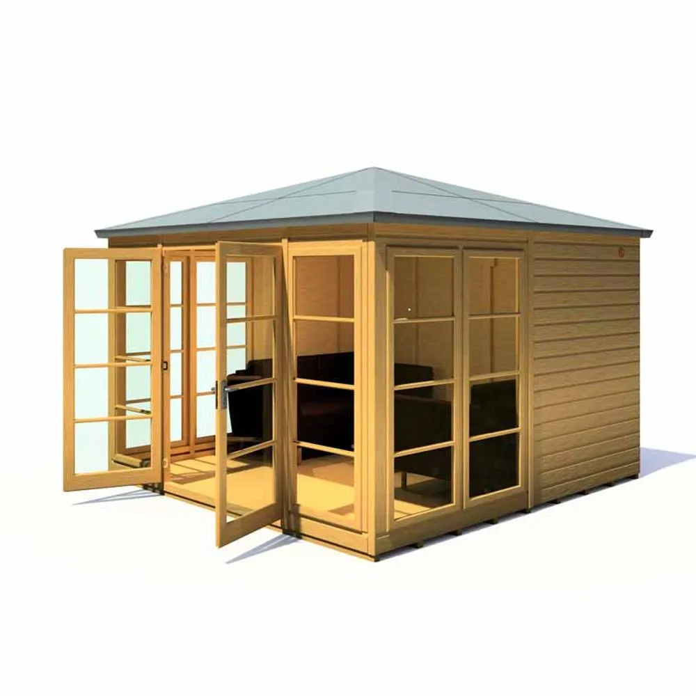 Shires Palatina 10 x 10 Feet Summerhouse - L316.9 x W316.9 x H249.4 cm in Light Brown 3